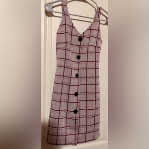 Popular Basics Burgundy Plaid Pencil Skirt